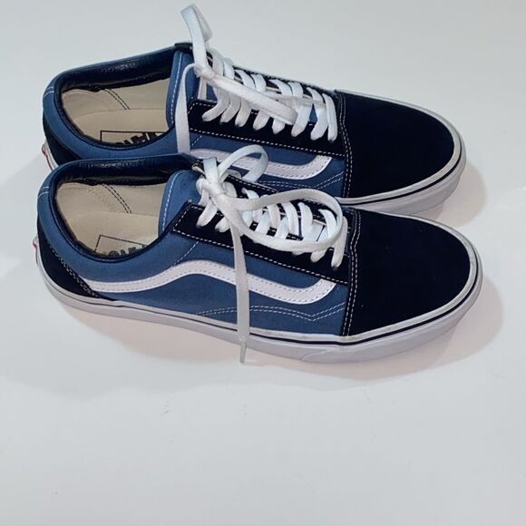 Vans Blue and White Old Skool Sneakers Size Unixes Women’s 12 Men 10.5 - Picture 13 of 13